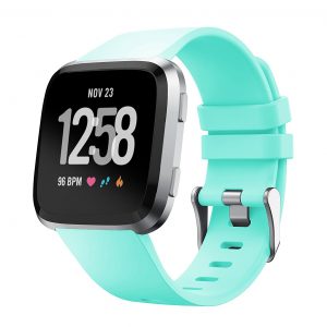 Fitbit Versa 2 Lite Silicone Wristband Adjustable Silicone Rubber Watch Band Kit (Aqua)