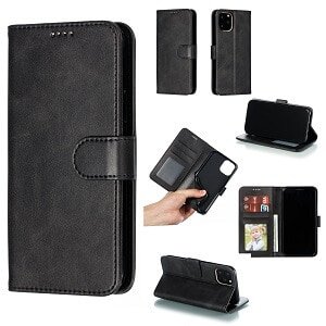 Google Pixel 4a 5G Wallet Leather Flip Case Shockproof Magnetic Card Slots Cover (Black)