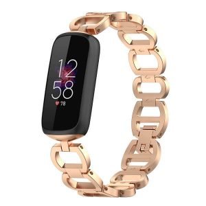 Fitbit Luxe Band Adjustable Stainless Steel Parker Link Bracelet Replacement Wristbands Straps for Luxe Accessories for Women Girls (Rose Gold)