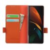 Samsung Galaxy Z Fold 2 SupRShield Wallet Leather Card Holder Flip Protective Shockproof Case Cover (Orange)
