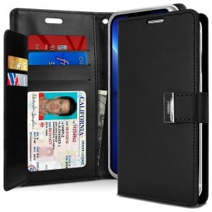 Goospery Apple iPhone 13 Pro Max Rich Diary Wallet Flip Case Leather Card Slots Magnetic Cover(Black) IP13PM-RIC-BLK