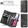 CaseMe Samsung Galaxy A53 5G Zipper & Detachable Retro Leather Pouch Wallet Flip Purse Bag Detachable Phone Case Cover (Black)