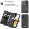 CaseMe Samsung Galaxy A33 5G Zipper & Detachable Retro Leather Pouch Wallet Flip Purse Bag Detachable Phone Case Cover (Black)